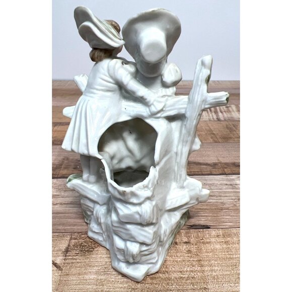 Antique Hand-Painted Porcelain Figurine Of Victorian Children With Flowers - Dec - Picture 3 of 5